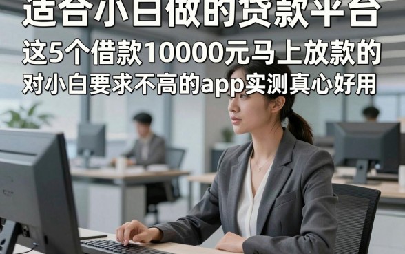适合小白做的贷款平台，这5个借款10000元马上放款的对小白要求不高的app实测真心好用