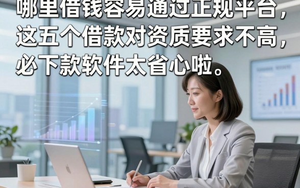 哪里借钱容易通过正规平台，这五个借款对资质要求不高必下款软件太省心啦