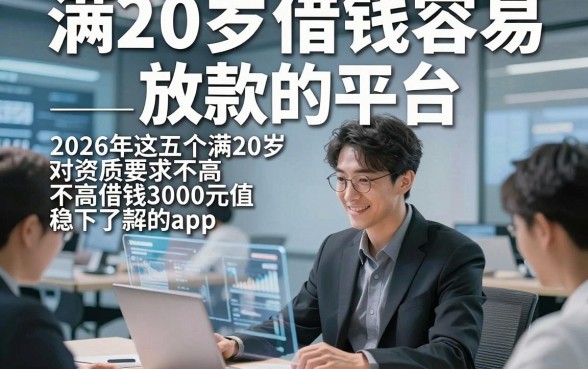 满20岁借钱容易放款的平台，2026年这五个满20岁对资质要求不高借钱3000元稳下款的app值得了解