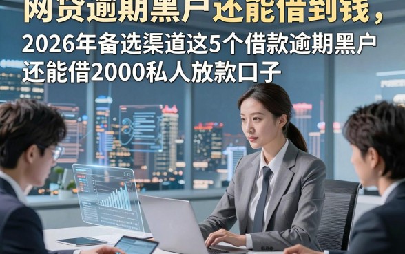 网贷逾期黑户还能借到钱，2026年备选渠道这5个借款逾期黑户还能借2000私人放款口子