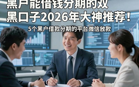 黑户能借钱分期的双黑口子2026年大神推荐！为您揭示5个黑户借款分期的平台微信放款