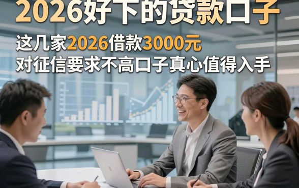 2026好下的贷款口子，这几家2026借款3000元对征信要求不高口子真心值得入手
