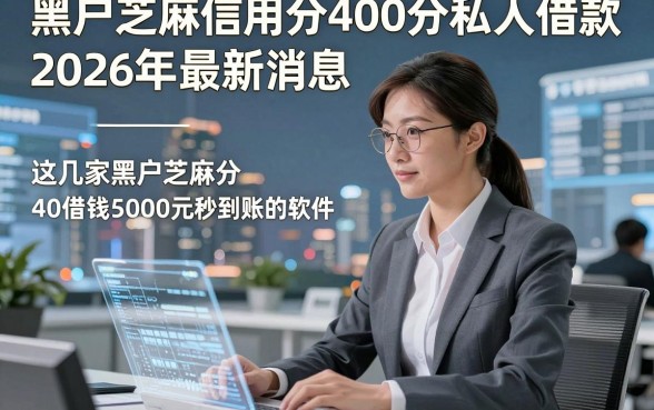 黑户芝麻信用分400分私人借款，2026年最新消息这几家黑户芝麻分400借钱5000元秒到账的软件