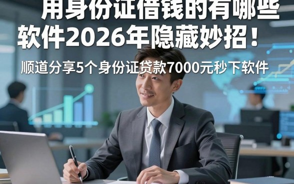 用身份证借钱的有哪些软件2026年隐藏妙招！顺道分享5个身份证贷款7000元秒下软件