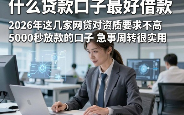 什么贷款口子最好借款，2026年这几家网贷对资质要求不高5000秒放款的口子急事周转很实用