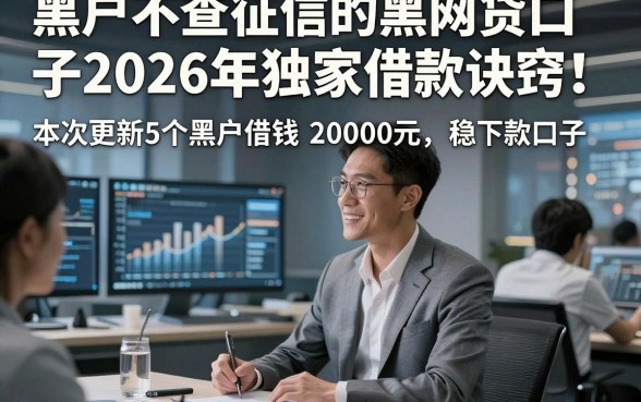黑户不查征信的黑网贷口子2026年独家借款诀窍！本次更新5个黑户借钱20000元稳下款口子