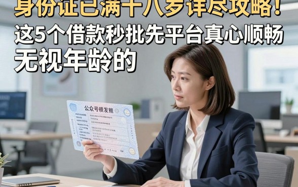 身份证已满十八岁详尽攻略！这5个借款秒批无视年龄的平台真心顺畅