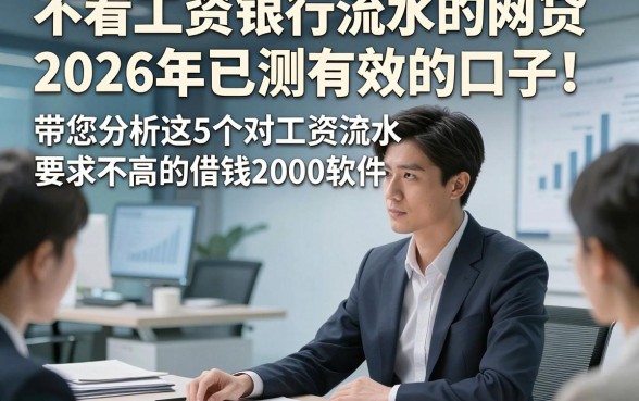 不看工资银行流水的网贷2026年已测有效的口子！带您分析这5个对工资流水要求不高的借钱2000软件