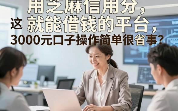 用芝麻信用分就能借钱的平台，这几家芝麻信用分就能贷款3000元口子操作简单很省事