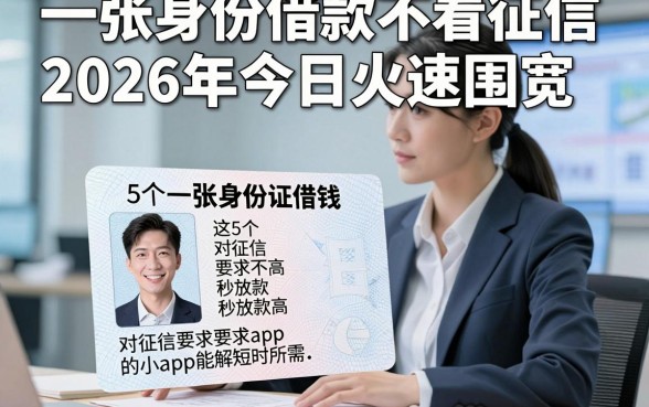 一張身份證借款不看征信2026年今日火速围观，这5个一张身份证借钱对征信要求不高秒放款的app能解短时所需