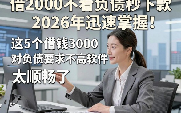 借2000不看负债秒下款2026年迅速掌握！这5个借钱3000对负债要求不高软件太顺畅了