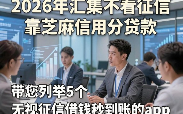 2026年汇集不看征信靠芝麻信用分贷款，带您列举5个无视征信借钱秒到账的app