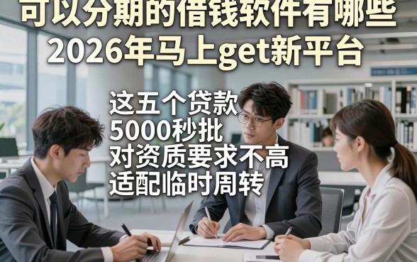 可以分期的借钱软件有哪些2026年马上get新平台‌，这五个贷款5000秒批对资质要求不高软件适配临时周转