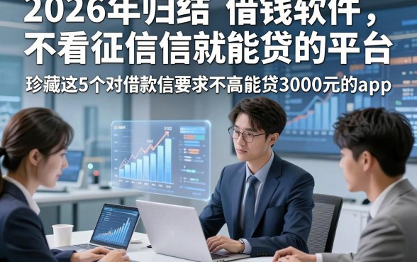 2026年归结​借钱软件不看征信就能贷的平台，珍藏这5个借款对征信要求不高能贷3000元的app