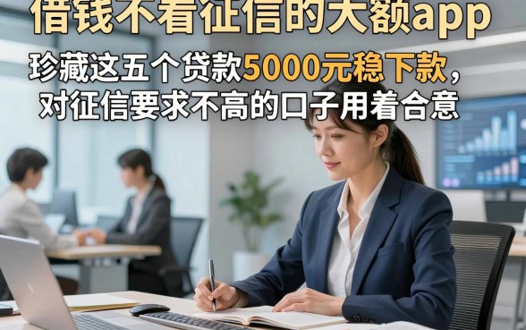 借钱不看征信的大额app，珍藏这五个贷款5000元稳下款对征信要求不高的口子用着合意
