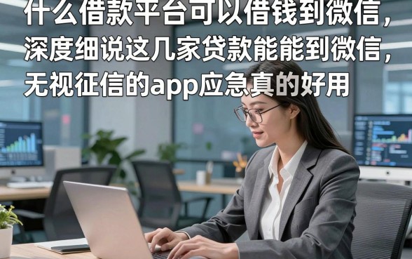 什么借款平台可以借钱到微信，深度细说这几家贷款能到微信无视征信的app应急真的好用