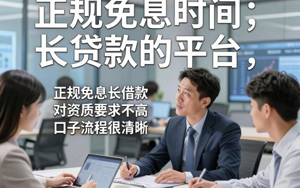正规免息时间长贷款的平台，同时展示这五个正规免息长借款对资质要求不高口子流程很清晰