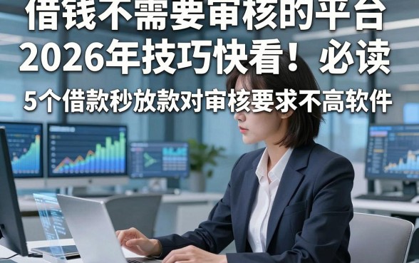 借钱不需要审核的平台2026年技巧快看！必读​5个借款秒放款对审核要求不高软件