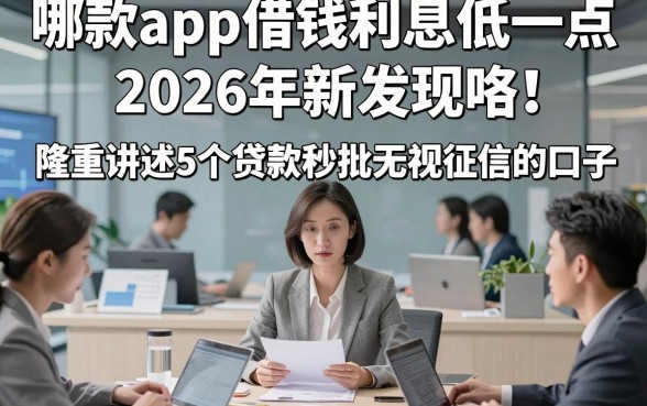 哪款app借钱利息低一点2026年新发现咯！隆重讲述5个贷款秒批无视征信的口子
