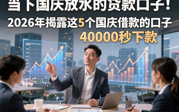 当下国庆放水的贷款口子！2026年揭露这5个国庆借款的口子4000秒下款