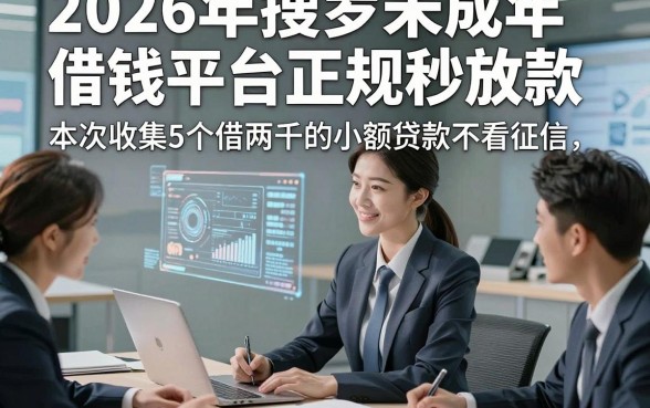 2026年搜罗未成年借钱平台正规秒放款，本次收集5个借两千的小额贷款不看征信