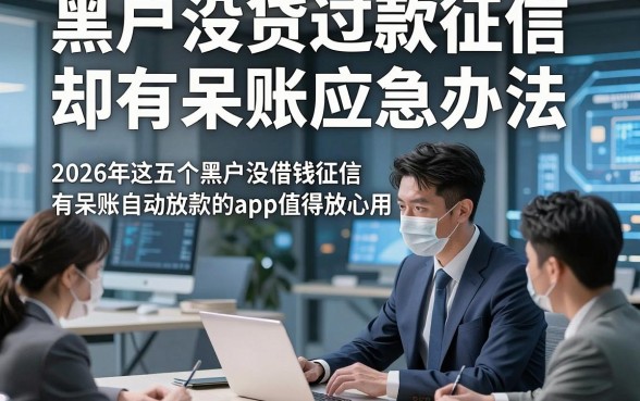 黑户没贷过款征信却有呆账应急办法，2026年这五个黑户没借钱征信有呆账自动放款的app值得放心用