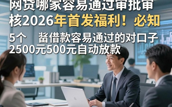 网贷哪家容易通过审批审核2026年首发福利！必知​5个借款容易通过的对口子2500元自动放款
