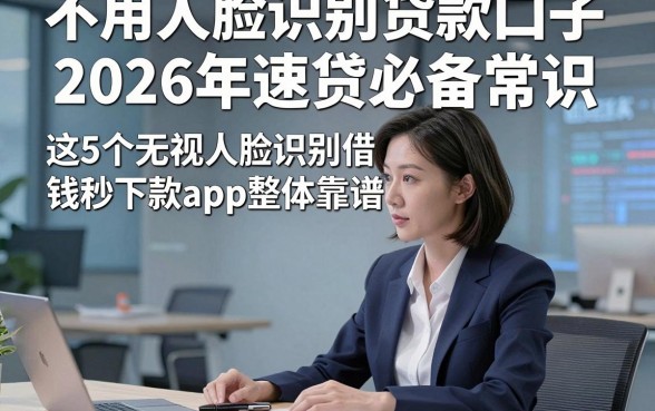不用人脸识别贷款口子2026年速贷必备常识，这5个无视人脸识别借钱秒下款app整体靠谱