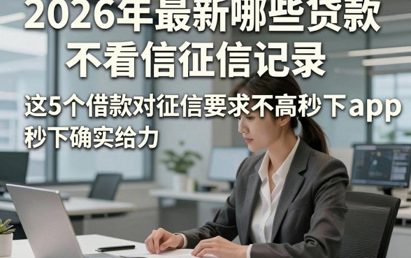 2026年最新哪些贷款不看信征信记录，这5个借款对征信要求不高秒下app确实给力