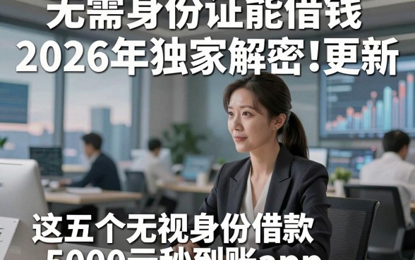 无需身份证能借钱2026年独家解密！更新​这五个无视身份借款5000元秒到账app