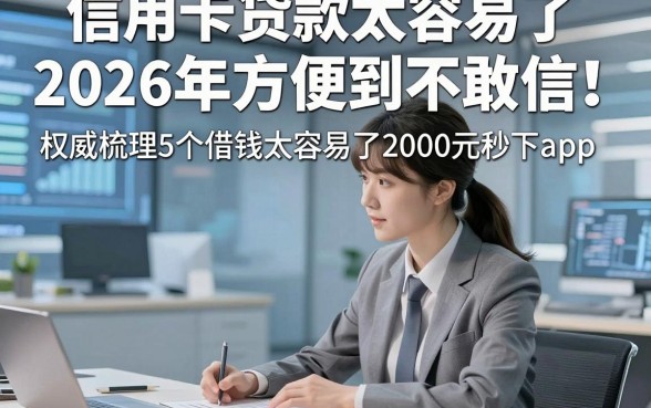 信用卡贷款太容易了2026年方便到不敢信！权威梳理5个借钱太容易了2000元秒下app