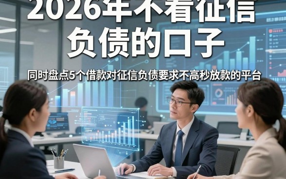 2026年不看征信和负债的口子，同时盘点5个借款对征信负债要求不高秒放款的平台