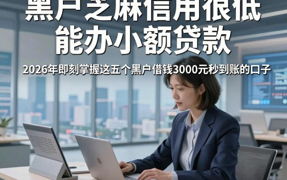 黑户芝麻信用很低能办小额贷款，2026年即刻掌握这五个黑户借钱3000元秒到账的口子