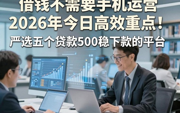 借钱不需要手机运营2026年今日高效重点！严选五个贷款500稳下款的平台