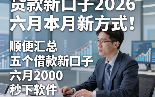 贷款新口子2026六月本月新方式！顺便汇总五个借款新口子六月2000秒下软件