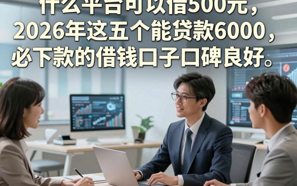 什么平台可以借500元，2026年这五个能贷款6000必下款的借钱口子口碑良好