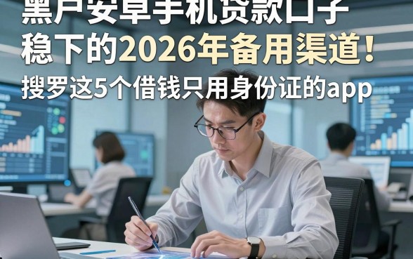 黑户安卓手机贷款口子稳下的2026年备用渠道！搜罗这5个借钱只用身份证的app
