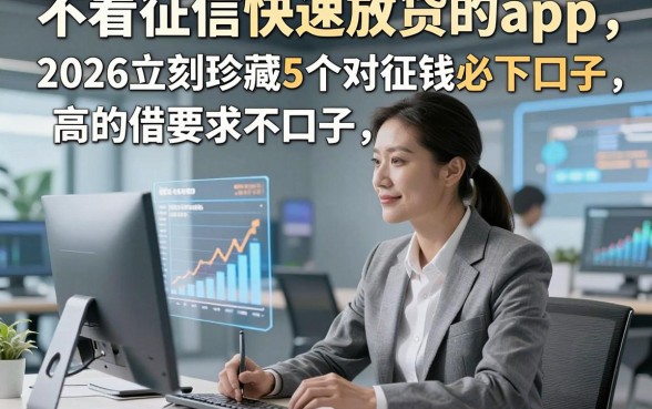 不看征信快速放贷的app，2026立刻珍藏5个对征信要求不高的借钱必下口子