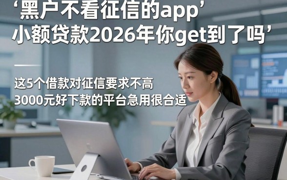 黑户不看征信的app小额贷款2026年你get到了吗，这5个借款对征信要求不高3000元好下款的平台急用很合适
