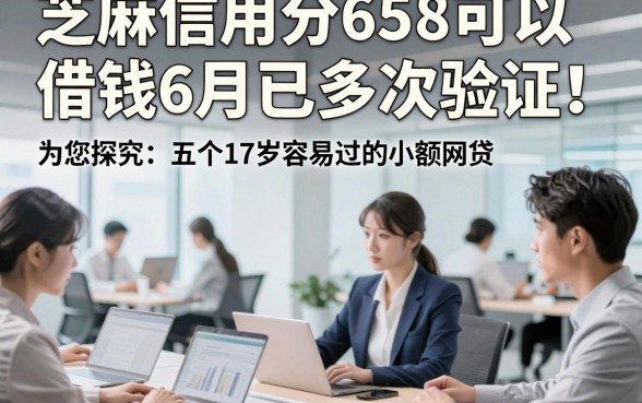 芝麻信用分658可以借钱6月已多次验证！为您探究五个17岁容易过的小额网贷