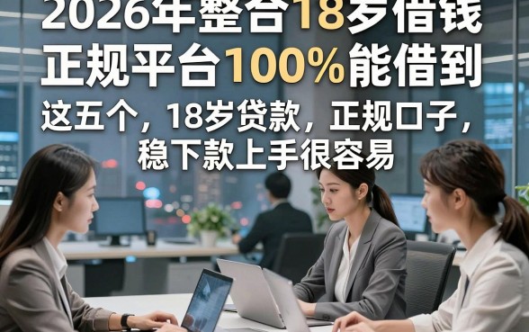 2026年整合18岁借钱正规平台100%能借到，这五个18岁贷款正规口子稳下款上手很容易