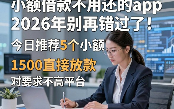 小额借款不用还的app2026年别再错过了！今日推荐5个小额贷款1500直接放款对要求不高平台
