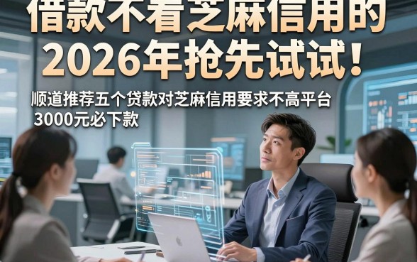 借款不看芝麻信用的2026年抢先试试！顺道推荐五个贷款对芝麻信用要求不高平台3000元必下款