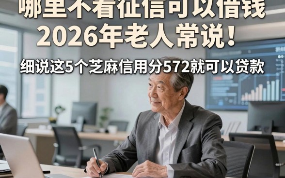 哪里不看征信可以借钱2026年老人常说！细说这5个芝麻信用分572就可以贷款