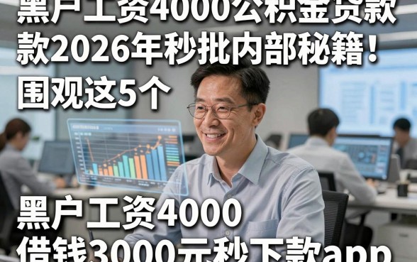黑户工资4000公积金贷款2026年秒批内部秘籍！围观这5个​黑户工资4000借钱3000元秒下款app