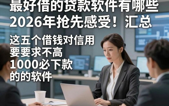 最好借的贷款软件有哪些2026年抢先感受！汇总​这五个借钱对信用要求不高1000必下款的软件