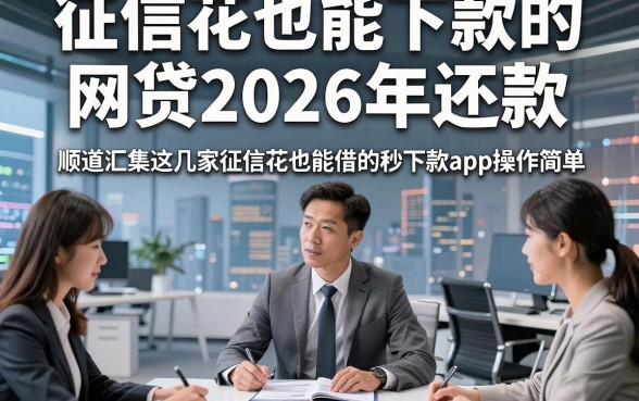 征信花也能下款的网贷2026年还款，顺道汇集这几家征信花也能借的秒下款app操作简单
