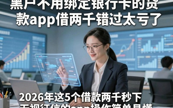 黑户不用绑定银行卡的贷款app借两千错过太亏了，2026年这5个借款两千秒下无视征信的app操作简单易懂