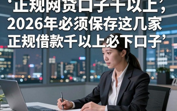 正规网贷口子千以上，2026年必须保存这几家正规借款千以上必下口子