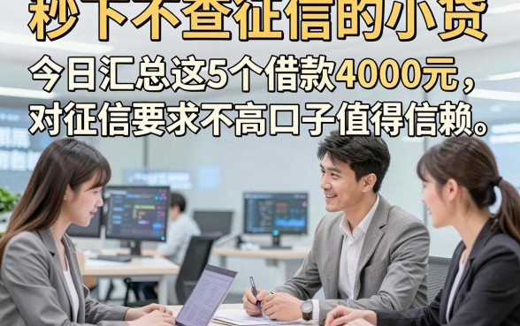 秒下不查征信的小贷，今日汇总这5个借款4000元对征信要求不高口子值得信赖